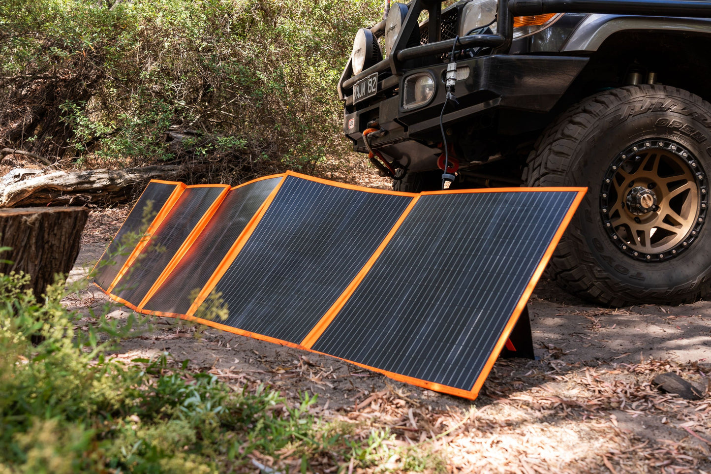 Wildtrak™ 160W Folding Solar Blanket (A-Grade with ETFE Coating, Built in Stand, IP65 Waterproof & Carry Bag) for Off-Grid Living, Camping, 4WD & Caravan Adventures