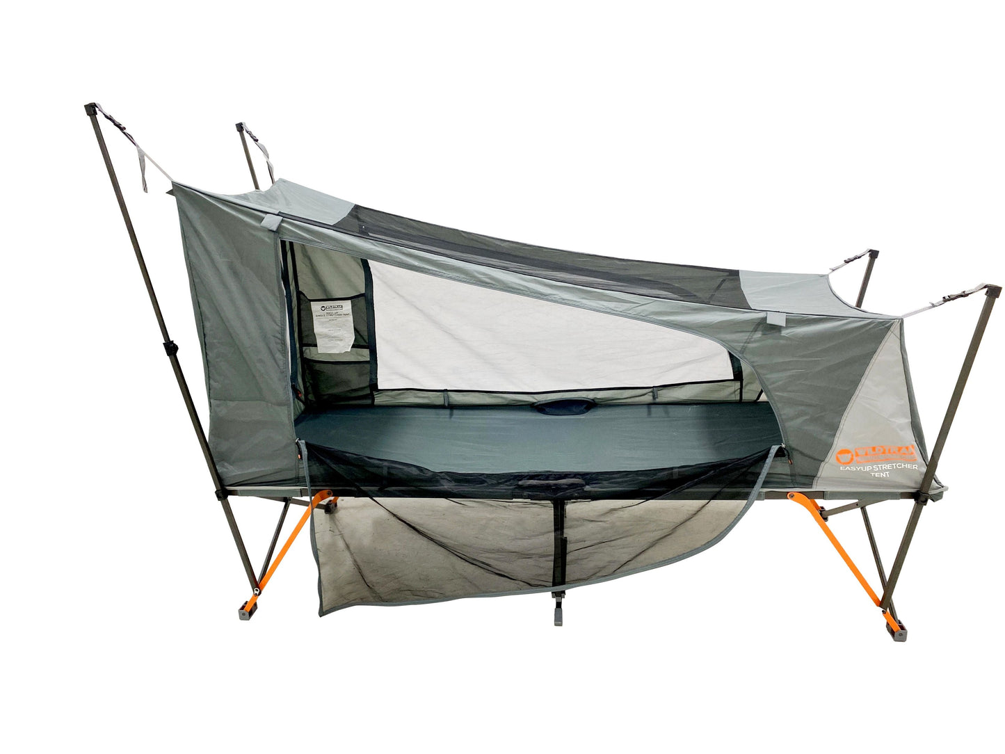 Wildtrak™ Easy Up Single Stretcher Tent, Powder Coated Steel Frame, Ultra-fine Mesh, Internal pockets, Ripstop Waterproof Fly, Heavy Duty Carry Bag with Handles (200x80x145cm)