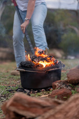 Wildtrak™ 9.5 Quart Heavy Duty Pre-Seasoned Oval Cast Iron Camp Oven with Lip and Handle