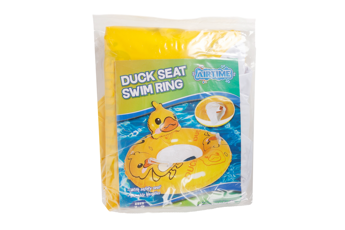 AirTime™ Kids Inflatable Duck Swim Ring with Seat 56cm - Ages 1-2yrs