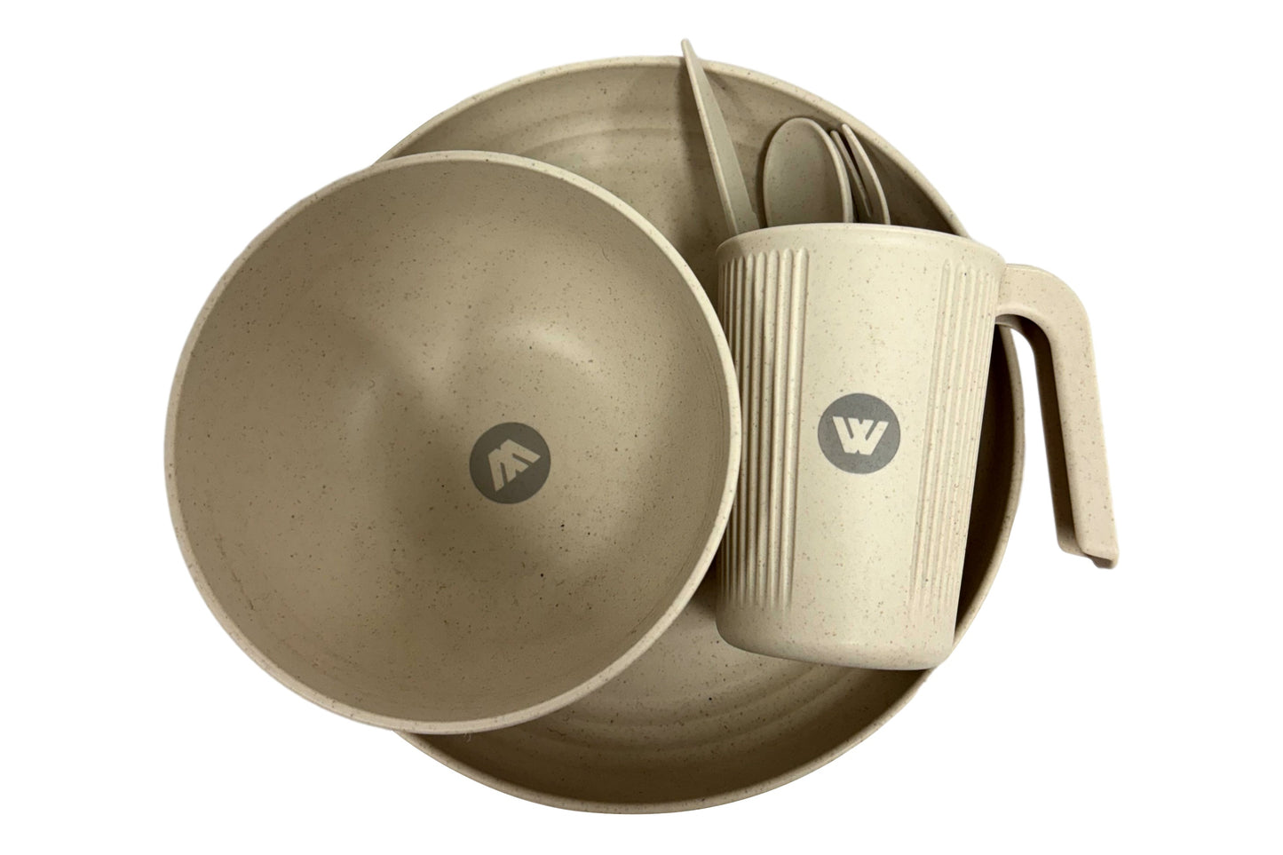 Wildtrak™ Eco Friendly Wheat Straw 6pc 1 Person Dinner Set - Beige or Blue