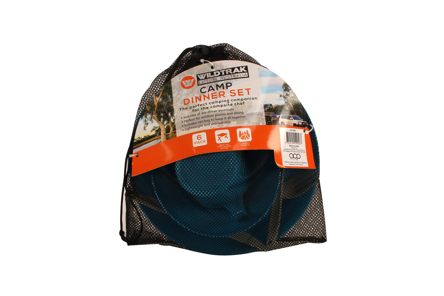 Wildtrak™ 6 Piece KIDS Camp Dinner Set with Storage Bag, Lightweight, Great for kids, School Camps