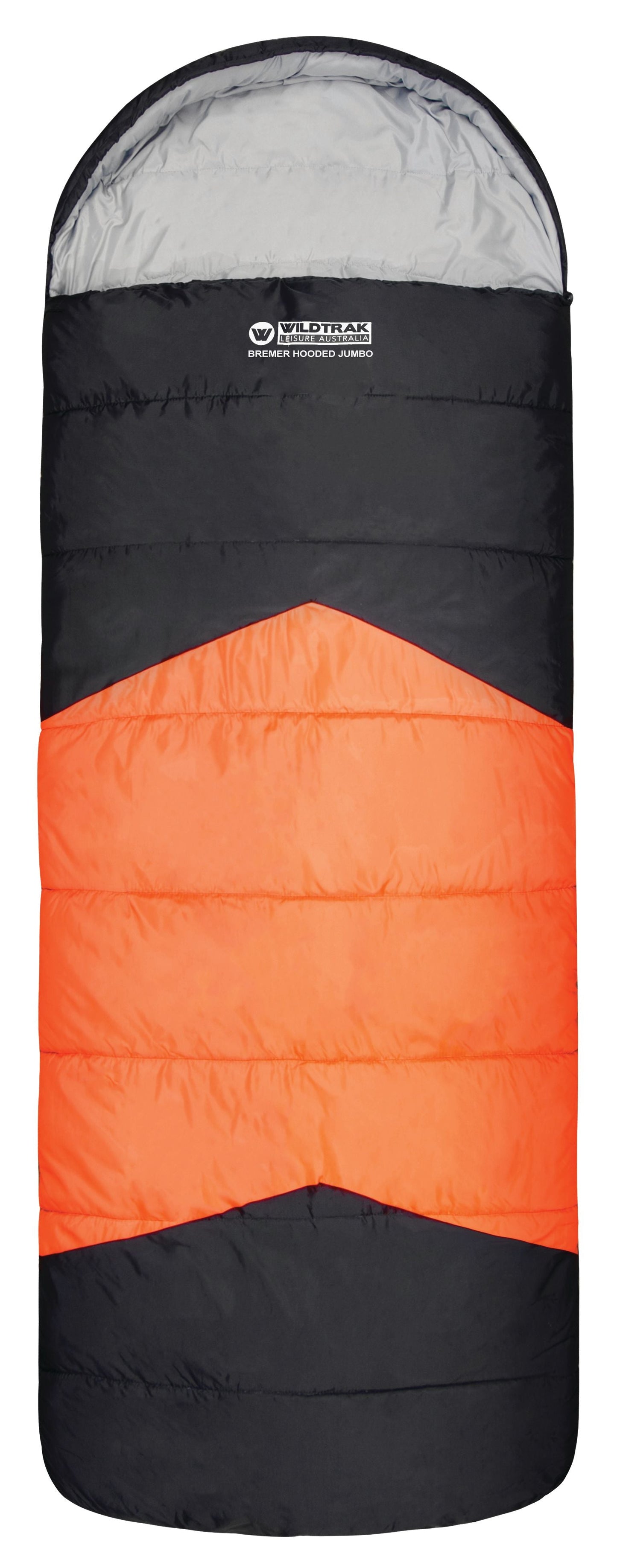 Wildtrak™ Bremer Jumbo Hooded Sleeping Bag, 0-5°C, Breathable Lining, Ripstop Fabric, Auto Lock Zips, Sewn-through Construction, Sewn-in Storage Pocket, Hanging Loop, Storage Bag, 90x230cm