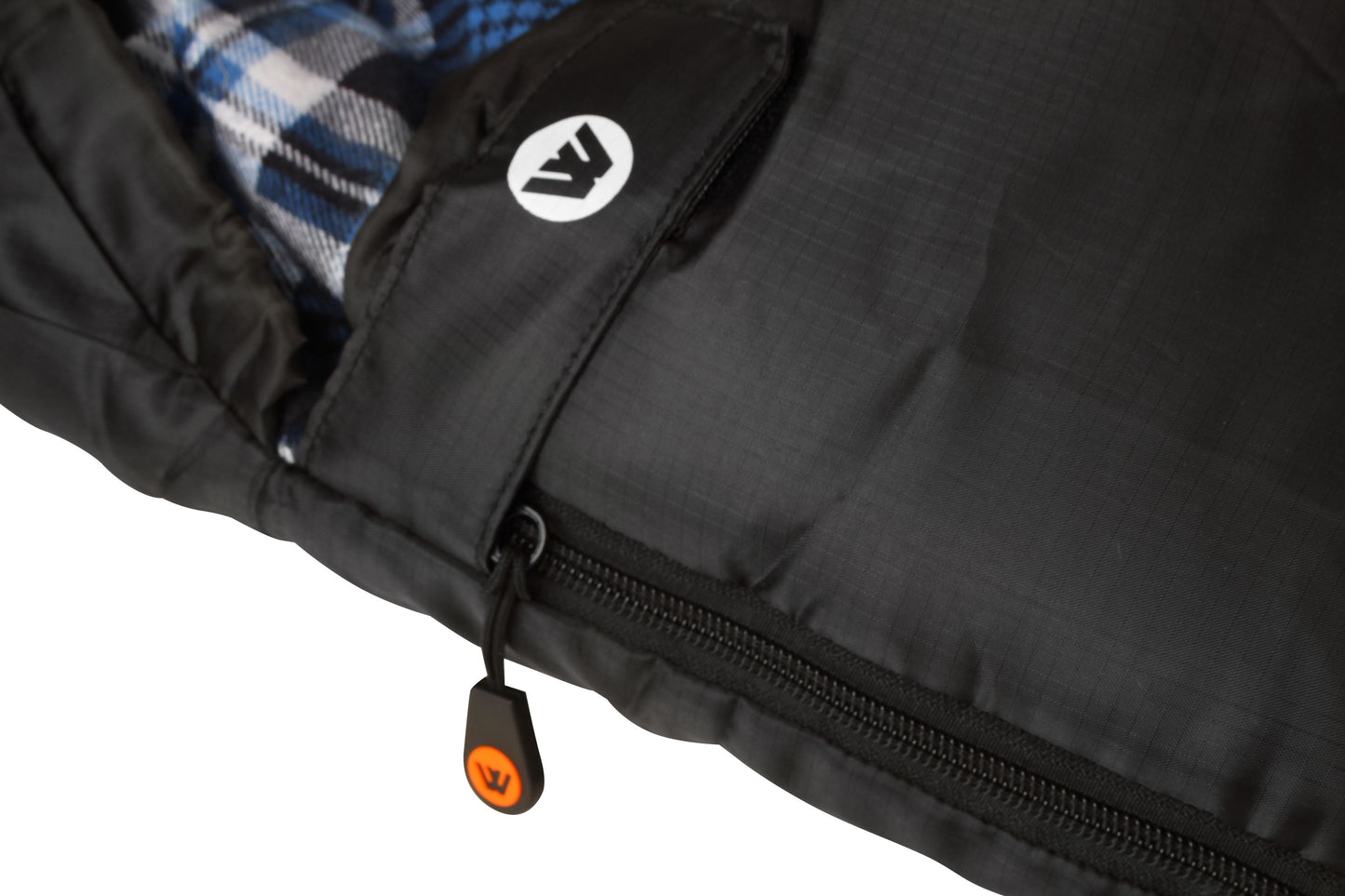 Wildtrak™ Kalgan Hooded Sleeping Bag, -2 to -7°C, Breathable Flannel Lining, Polyester Ripstop Outer, Auto Lock Zips, Sewn-in Storage Pocket, Hanging Loop, Storage Bag, 80x220cm