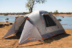 Wildtrak™ Tanami Series II 3V Dome Tent with Front Vestibule, Easy Assemble, Heavy Duty Floor, Shock Corded Fibreglass & Steel Poles, Ultrafine Mesh, J Hook Connections, Airlite Vents, Waterproof Fly, Carry Bag with Handles