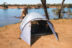 Wildtrak™ Tanami Series II 3V Dome Tent with Front Vestibule, Easy Assemble, Heavy Duty Floor, Shock Corded Fibreglass & Steel Poles, Ultrafine Mesh, J Hook Connections, Airlite Vents, Waterproof Fly, Carry Bag with Handles