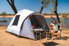 Wildtrak™ Tanami Series II 3V Dome Tent with Front Vestibule, Easy Assemble, Heavy Duty Floor, Shock Corded Fibreglass & Steel Poles, Ultrafine Mesh, J Hook Connections, Airlite Vents, Waterproof Fly, Carry Bag with Handles