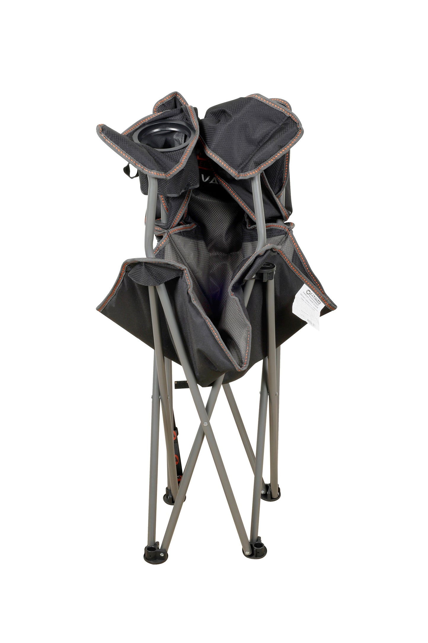 Wildtrak™ Varley Camp Chair with High-tensile Steel Frame, Cushioned Back Rest, Drink Holder, Weight Rated 136kg, Headrest Storage Pocket , Carry Bag with Shoulder Strap