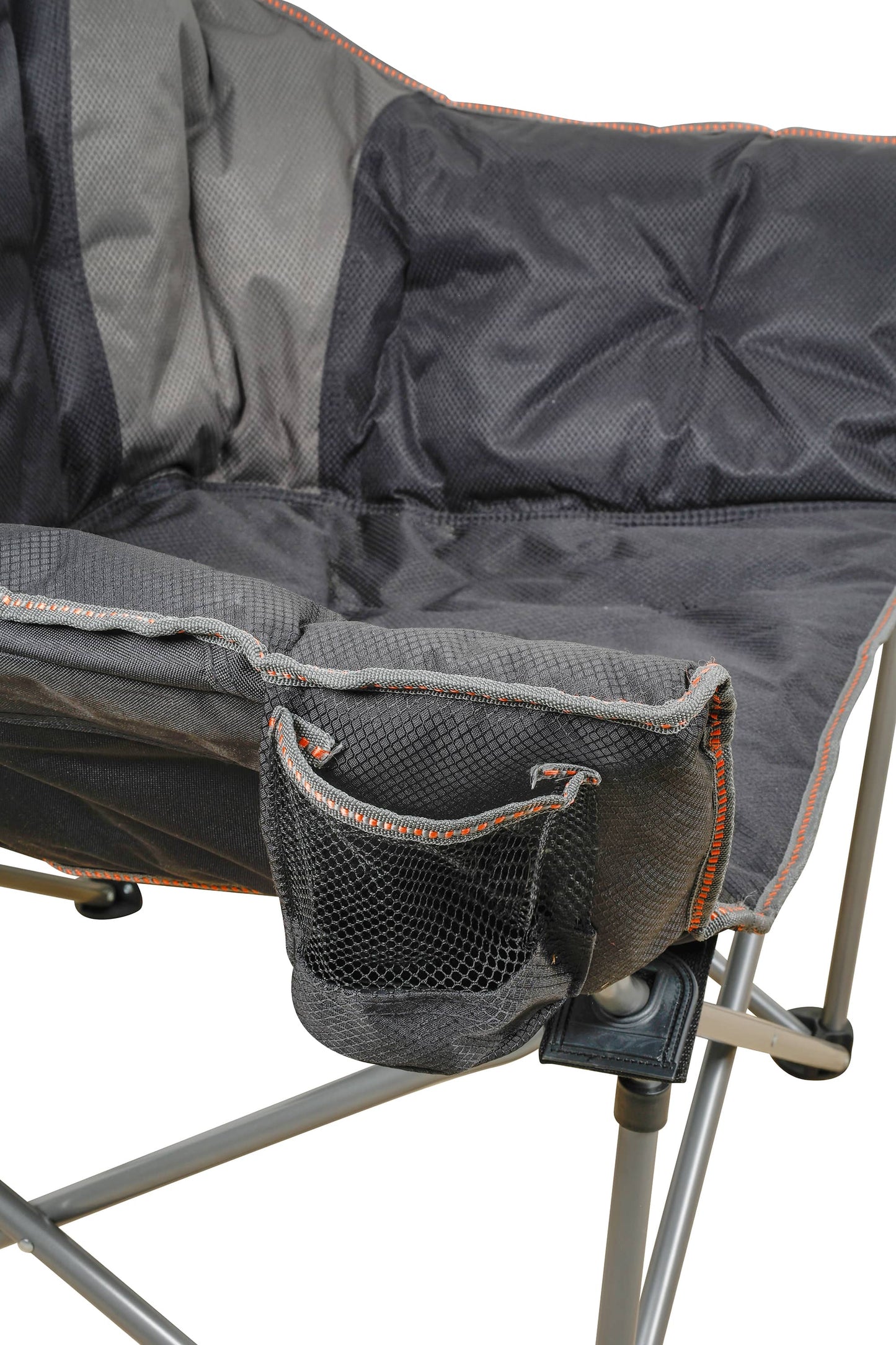 WILDTRAK™ Deluxe Prevelly Foldable Camp Chair, Fully Cushioned, Extra Wide Comfort Seat, Drink Holder, Weight Rated 136kg, Carry Bag with Shoulder Strap