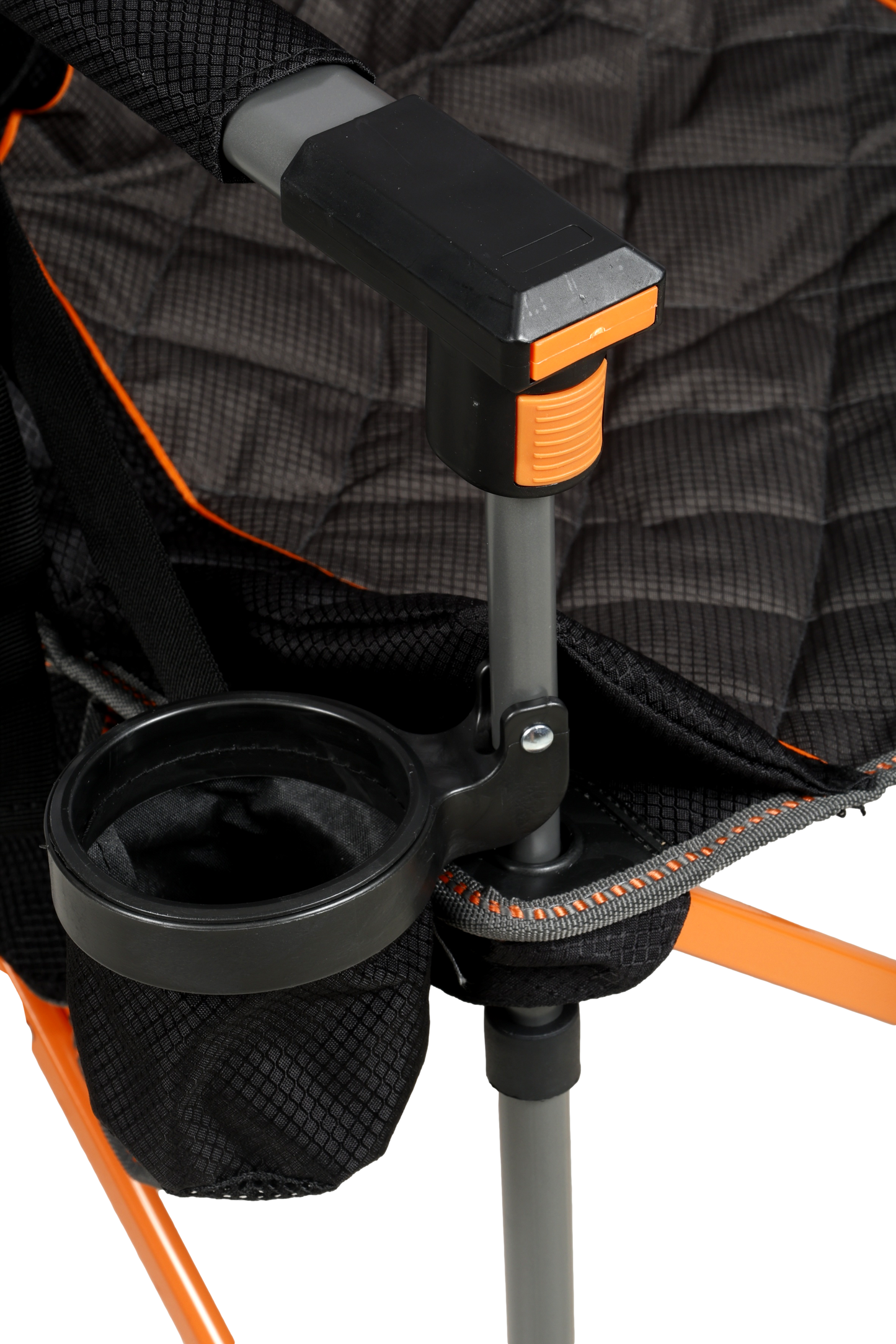 WILDTRAK™ Deluxe Nannup Foldable Camp Chair, Cushioned Seat & Back Rest, Wine Glass Holder, Media Storage Pocket, Adjustable Lumbar Support, Zippered Storage Pocket for Carry Bag with Shoulder Strap, Weight Rated 200kg Camping and Events