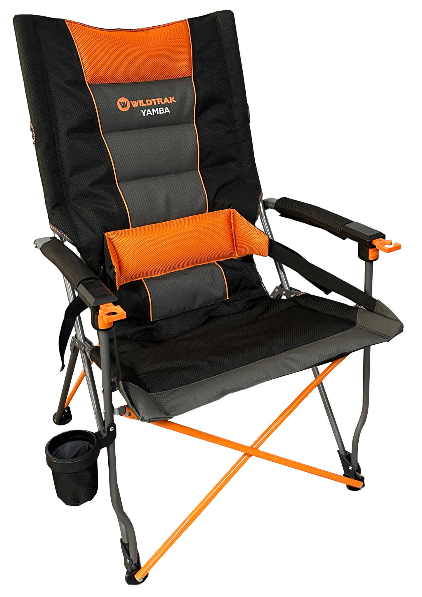 Yamba Solid Arm Chair with Lumbar Support for Camping and Events (Folding Chair + Carry Bag)