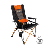 Wildtrak™ Yamba Solid Arm Chair with Lumbar Support, Wine Glass Holders, Drink Holder, for Camping and Events (Folding Chair + Carry Bag)
