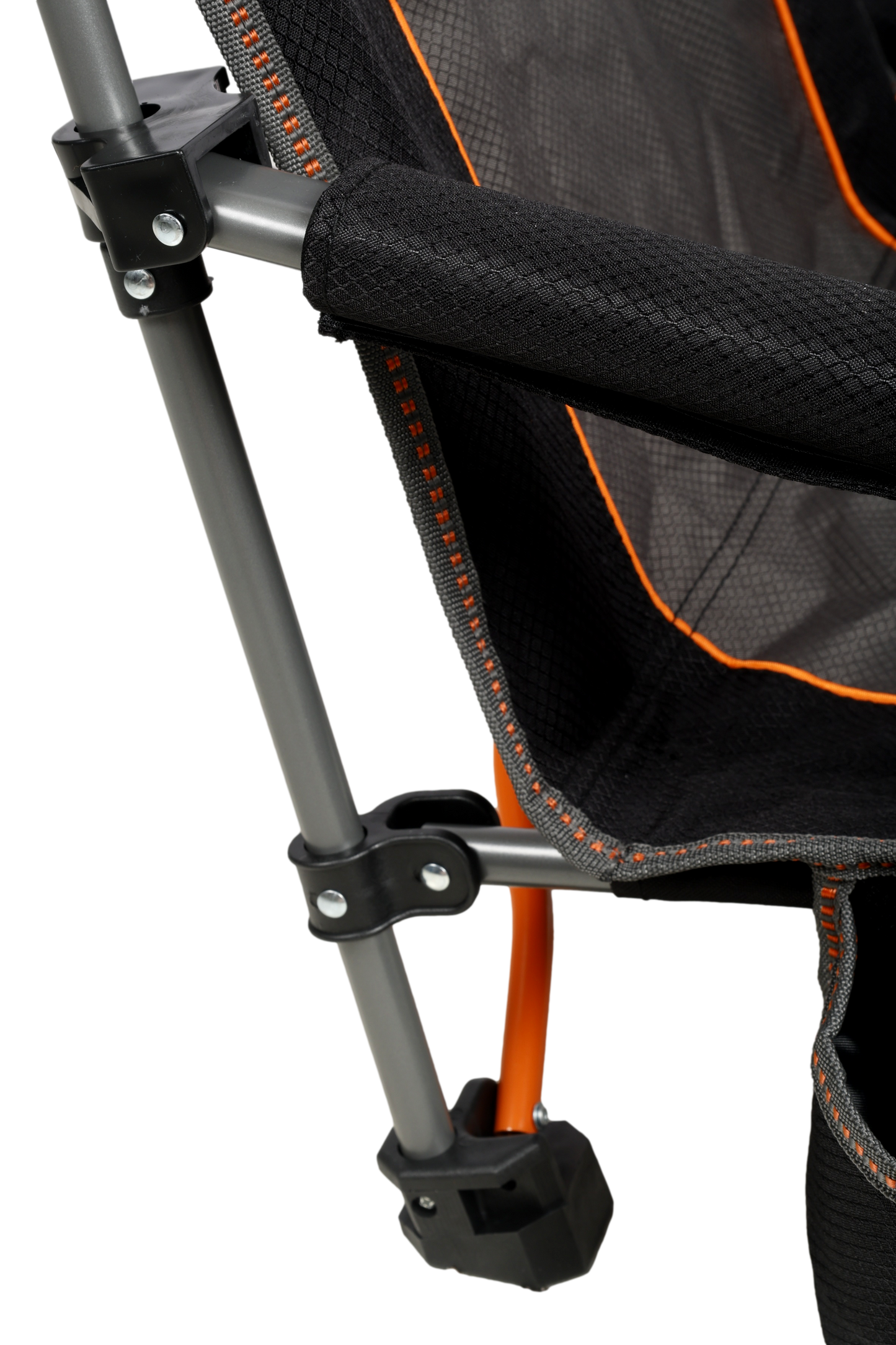 WILDTRAK™ Falls Event Foldable Camp Chair, Slight Recline, Cushioned Seat & Back Rest, High Back, Drink Holder, Media Storage Pocket, Padded Arms, Low Rise, Weight Rated 135kg, Carry Bag with Shoulder Strap