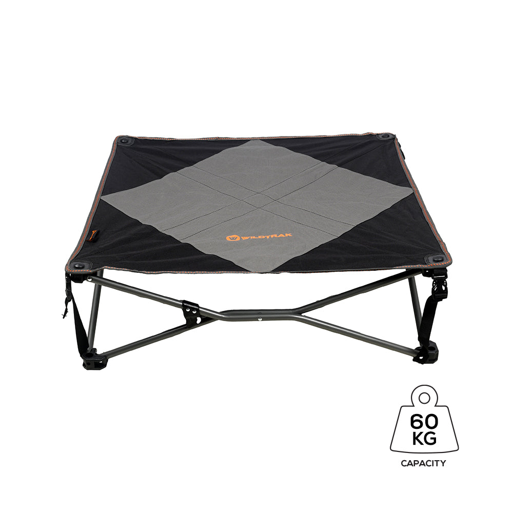 WILDTRAK™ XL Deluxe Pet Bed, Foldable, Removable & Washable Cover, Adjustable Tension Straps, Carry Bag with Shoulder Strap