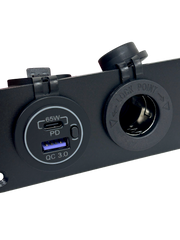 50A ANDERSON STYLE CONNECTOR PANEL MOUNT W USB C PD65W+QC3.0 CHRGR+CIG