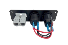 50A ANDERSON STYLE CONNECTOR PANEL MOUNT W USB C PD65W+QC3.0 CHRGR+CIG