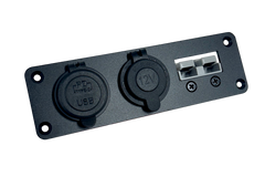 50A ANDERSON STYLE CONNECTOR PANEL MOUNT W USB C PD65W+QC3.0 CHRGR+CIG