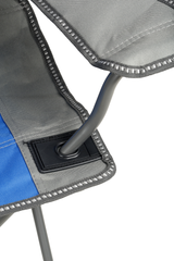 WILDTRAK™ KIDZ Blue/Grey Foldable Camp Chair, Easy Clean Fabric, Drink Holder, Weight Rated 100kg, Carry Bag with Shoulder Strap