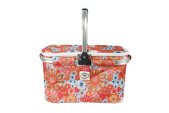 Good Vibes™ Insulated Market Cooler Bag, Aluminium Frame, Fully Zipped, Collapsible - Retro Summer