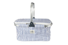 Good Vibes™ Insulated Market Cooler Bag, Aluminium Frame, Fully Zipped, Collapsible - Mediterranean