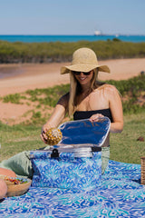 Good Vibes™ Insulated Market Cooler Bag, Aluminium Frame, Fully Zipped, Collapsible - Peacock Paradise