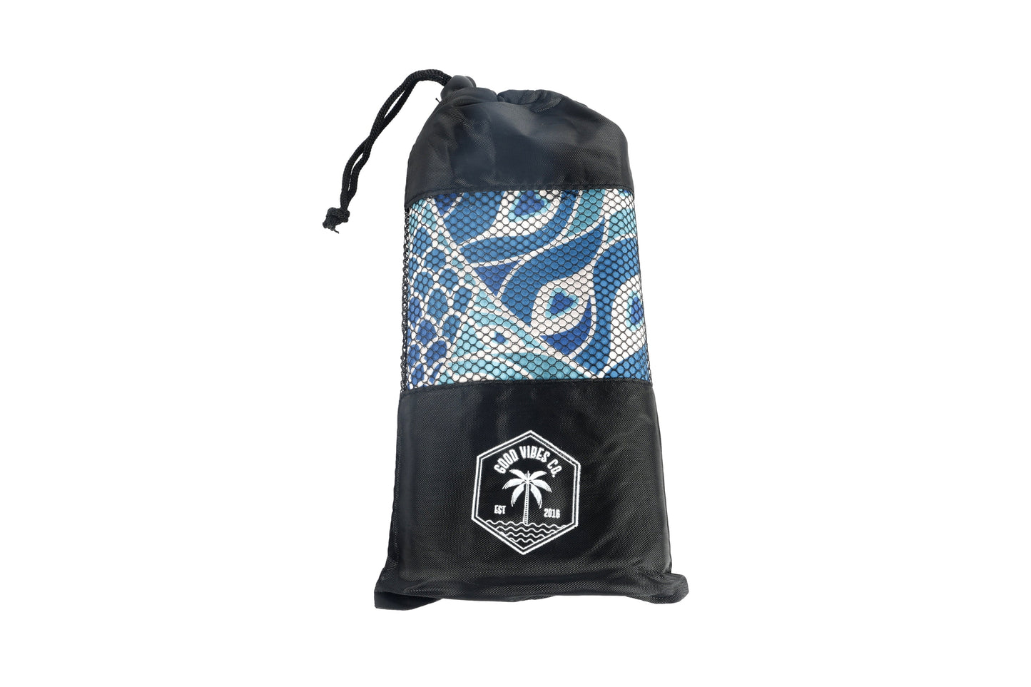 Good Vibes™ 160cm Microfibre Beach Towel with Storage Bag , Sand-Resistant, Eco Friendly, Double Sided - Peacock Paradise