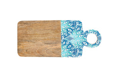 Good Vibes™ Mango Wood & Enamel Serving Board 46cm - Peacock Paradise