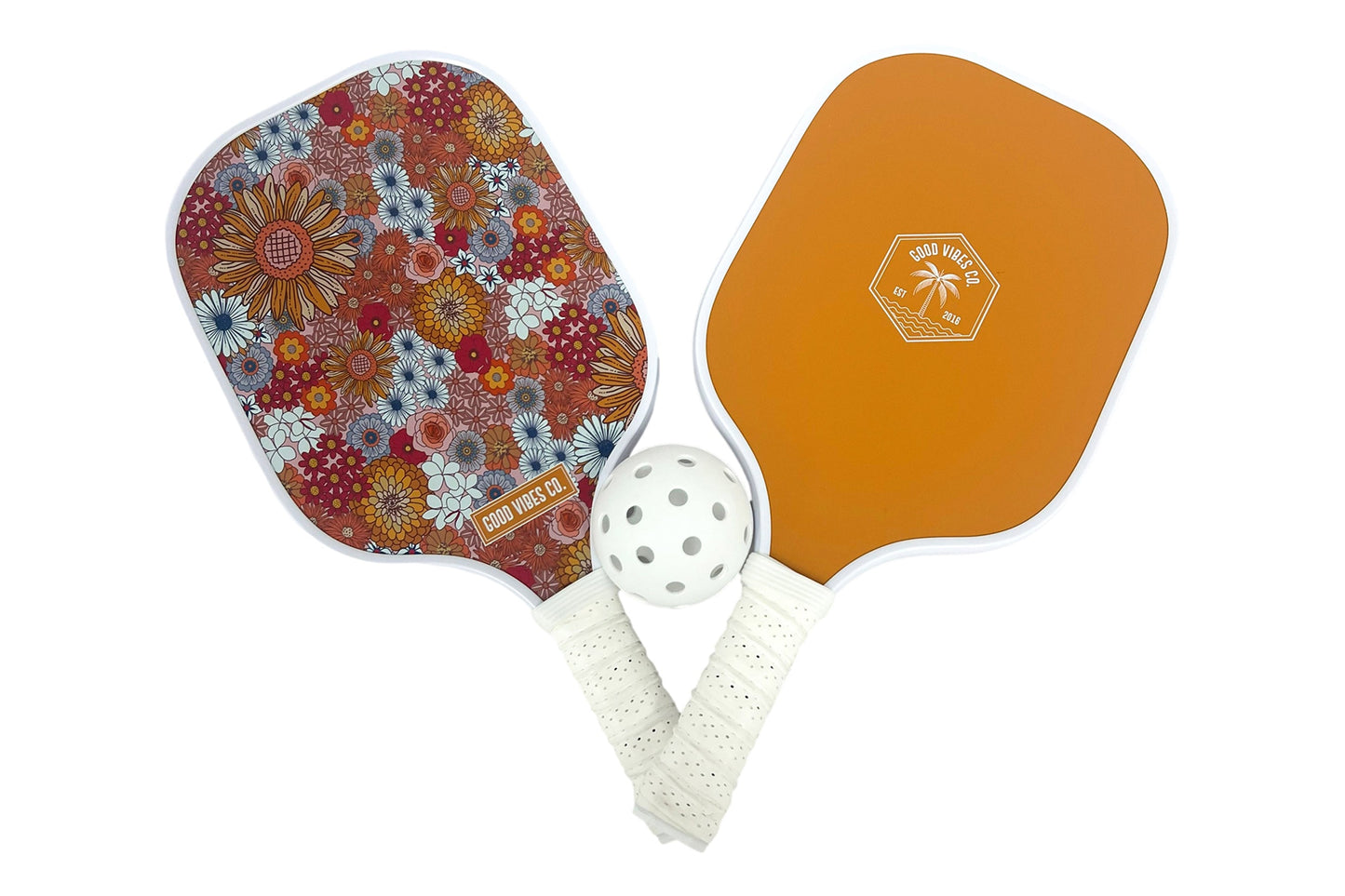 Good Vibes™ 4pc Carbon Fibre Pickleball Outdoor Game Set with Carry Bag - Retro Summer