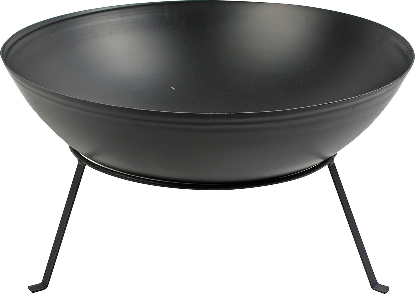 Ignite 58cm Round Steel Firepit/Planter Bowl with Feet, Ideal for Camping & Outdoor Areas - Black