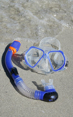NINGALOO KIDS SILICON MASK AND SNORKEL SET - BLUE OR YELLOW