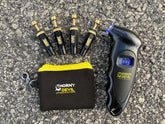 Premium Tyre Deflators & Digital Gauge Combo - 6pc Set