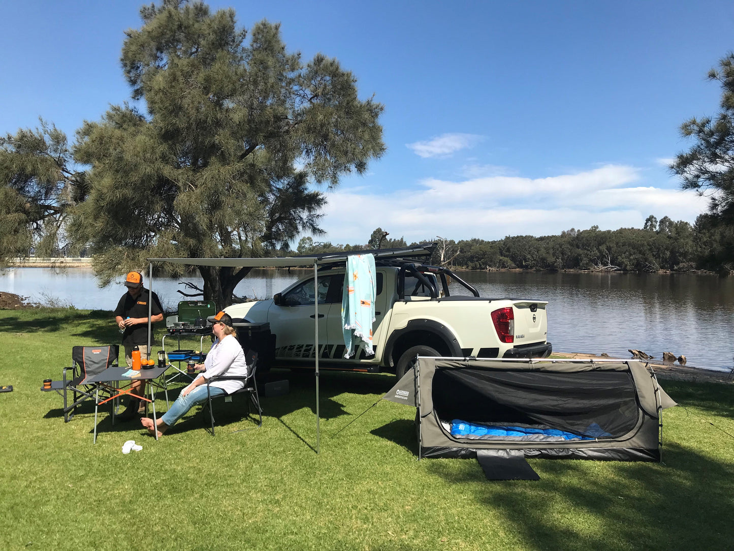 Wildtrak™ Deluxe 2.5x2.5m 4WD Awning, Waterproof, UPF 50+, 600D Ripstop Canvas, Adjustable Height, inc PVC Cover with Zipper