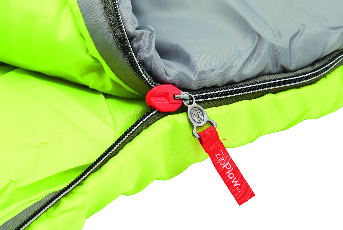 Coleman™ Green Fyrefly Kids Sleeping Bag, Comfort Cuff, ThermoTech® Insulation, Glow in the Dark, Interior pocket, Temp Rating: 7°C, Machine Washable, Max User Height 152cm, 167 x 66 cm