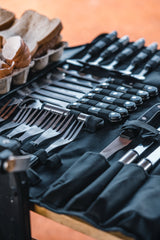 Wildtrak™ 26 Piece Stainless Steel Cutlery and BBQ Set in Canvas Wrap with Handles