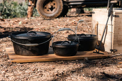 Wildtrak™ 4.5 Quart Heavy Duty Pre-Seasoned Round Cast Iron Camp Oven with Lip and Handle