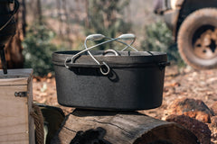 Wildtrak™ 9.5 Quart Heavy Duty Pre-Seasoned Oval Cast Iron Camp Oven with Lip and Handle