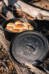 Wildtrak™ 4.5 Quart Heavy Duty Pre-Seasoned Round Cast Iron Camp Oven with Lip and Handle