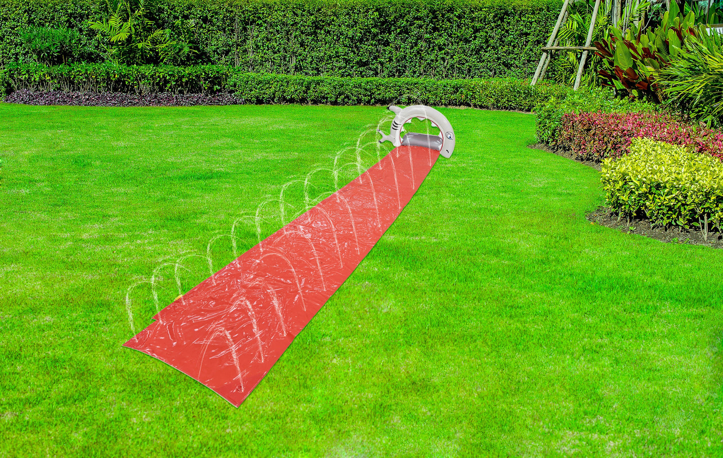 AirTime™ Shark Waterslide 5m, Sprays Water, Connects to Hose 500x155x78cm - Ages 3+