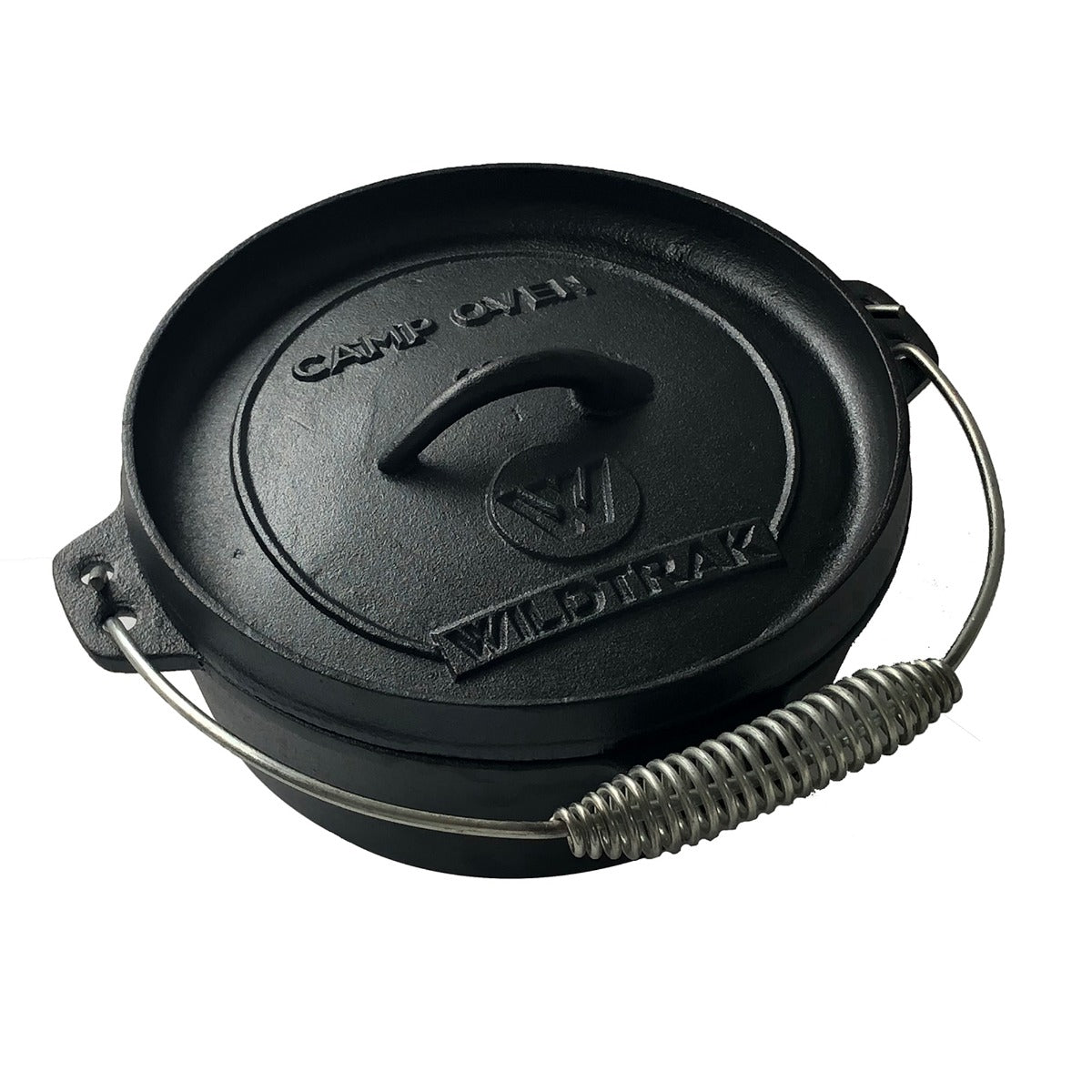 Wildtrak™ 2 Quart Heavy Duty Pre-Seasoned Round Cast Iron Camp Oven with Lip and Handle