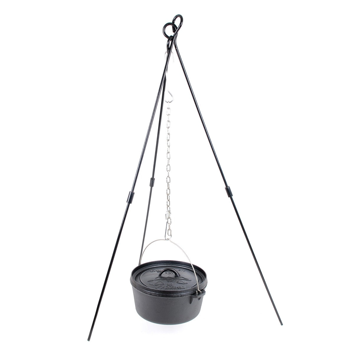 Wildtrak™ Heavy Duty 9mm Steel Camp Oven Tripod with Adjustable Chain 90cm