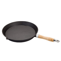 Wildtrak™ Pre-Seasoned Cast Iron Skillet/Grill Pan with Wooden Handle 29cm