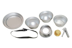 ALUMINIUM CAMPING COOK SET WITH ALCOHOL BURNER