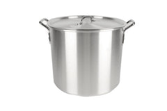 40L ALUMINIUM STOCKPOT WITH BASKET, HANDLES, LID AND STRAINER