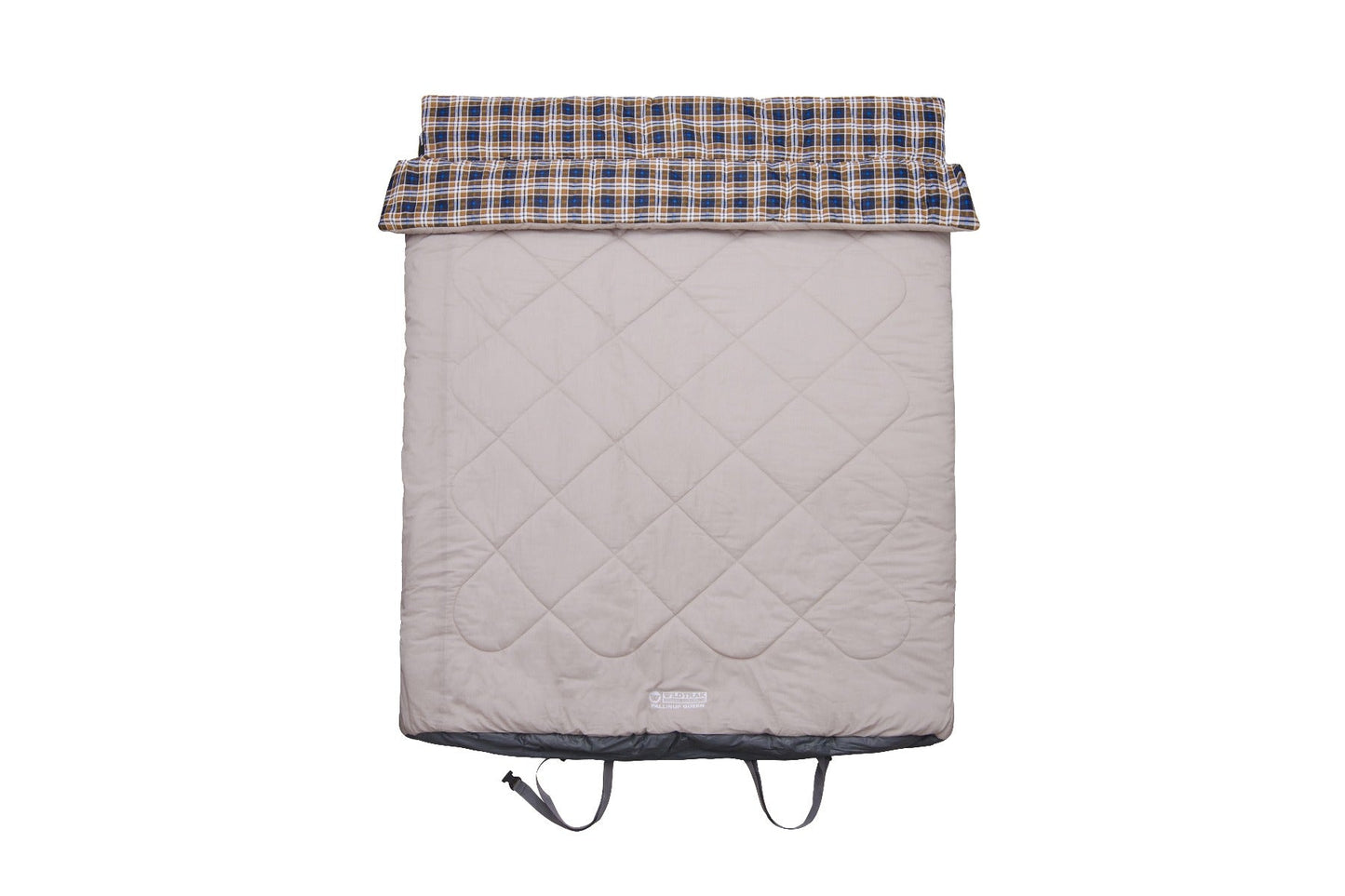Wildtrak™ Pallinup Queen Comfort Cuffed Sleeping Bag, 0-5°C, Flannel Inner, Hardwearing Cotton Outer, Auto Lock Zips, Sewn-through Contruction, Sewn-in Storage Pocket, Storage Bag with Compression Straps, 152 x 200cm