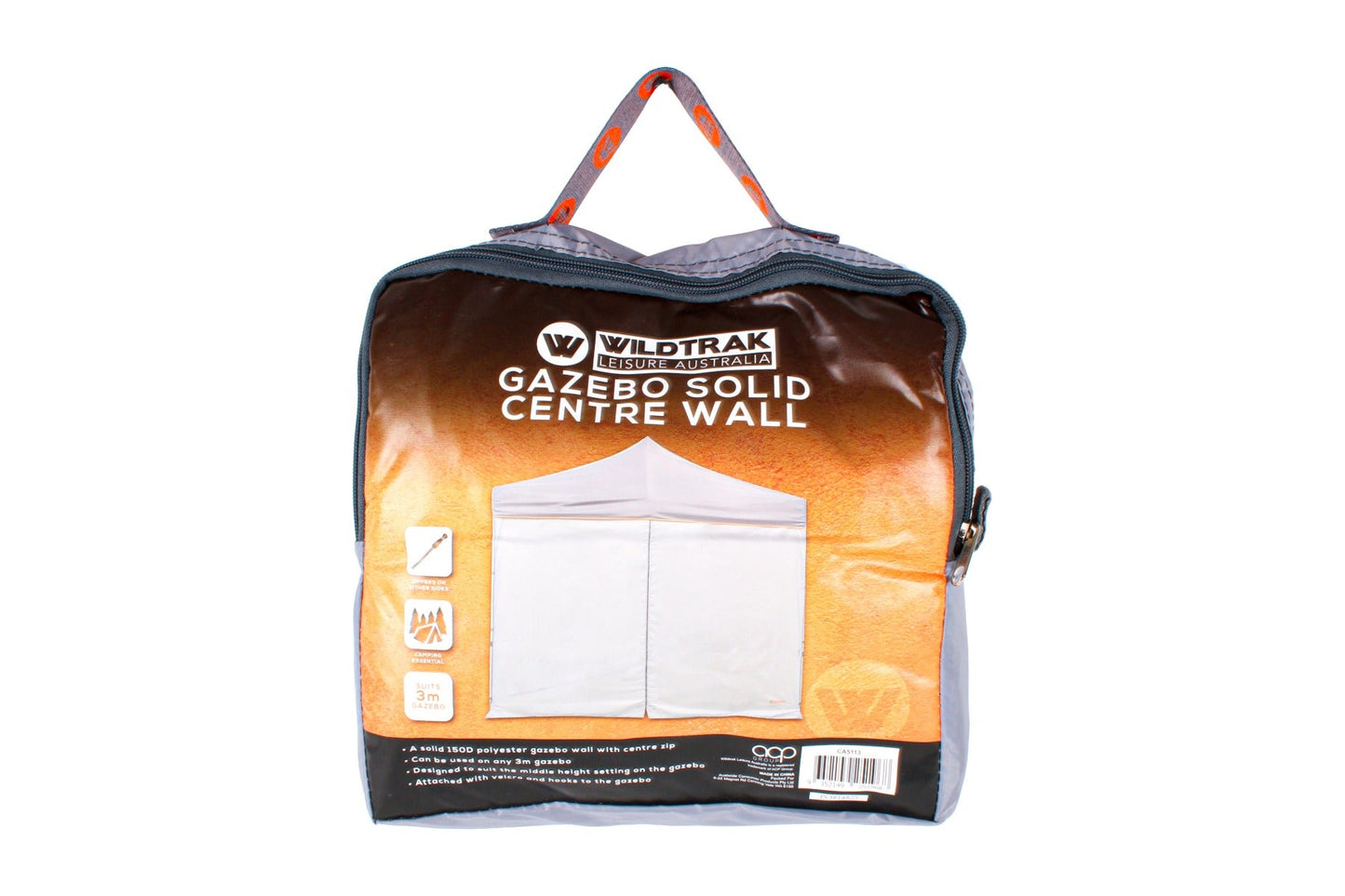 Wildtrak™ 3m Gazebo Side Wall with Centre Zip, Pegs and Carry Bag - UNIVERSAL FITS MOST GAZEBOS