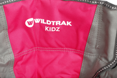 WILDTRAK™ KIDZ Pink/Grey Foldable Camp Chair, Easy Clean Fabric, Drink Holder, Locking Device to Secure Legs into Place, Weight Rated 100kg, Carry Bag with Shoulder Strap