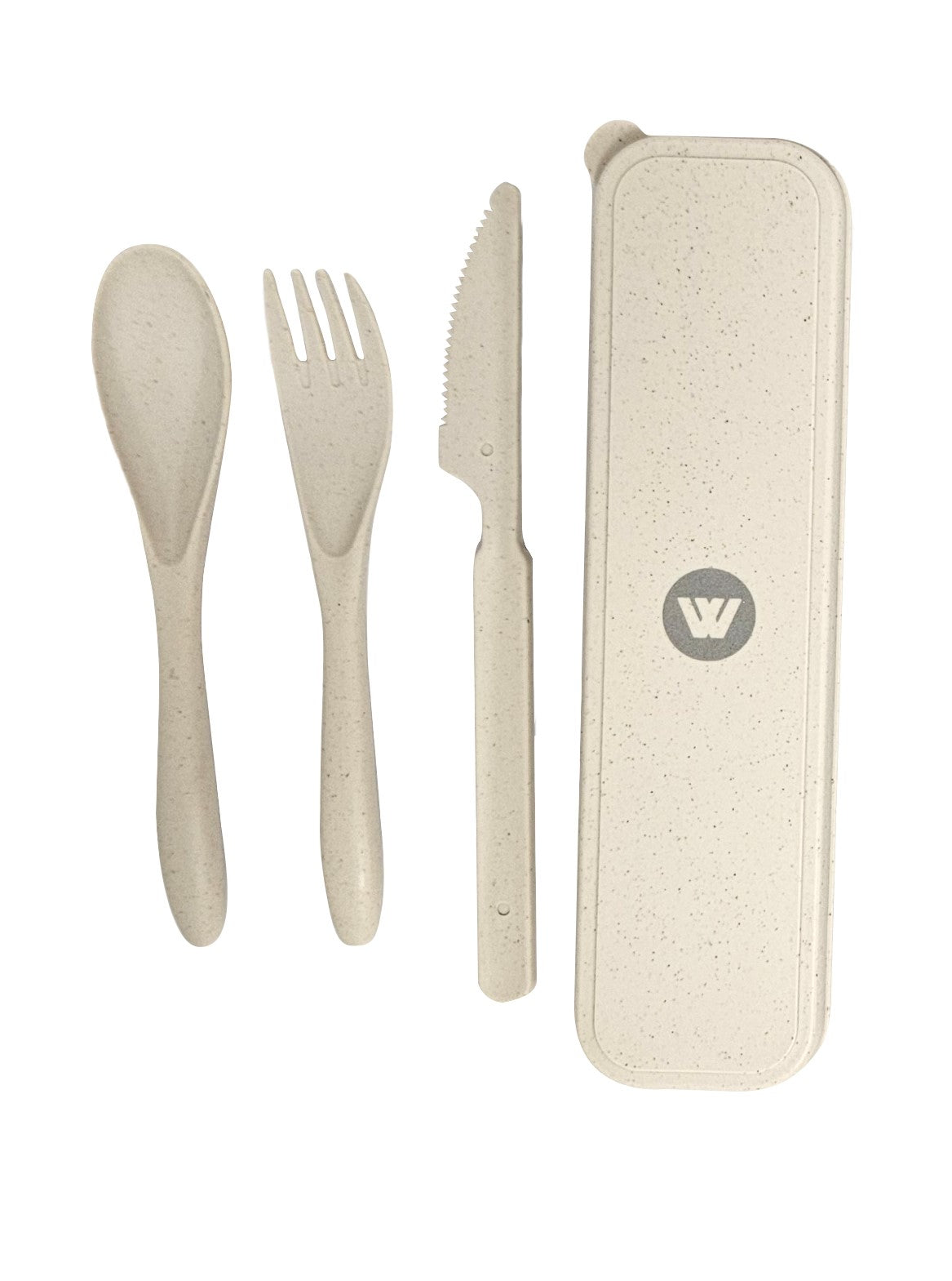 Wildtrak™ Eco Friendly Wheat Straw Cutlery Set in Case - Beige or Blue