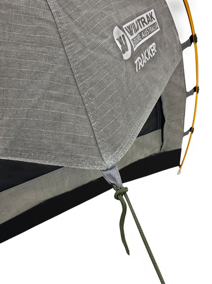 Wildtrak™ King Single Trakker Easy Setup Swag 420gsm Heavy Duty Ripstop Canvas, Ultra Fine Mesh, Aluminium Poles, High Density Foam Mattress, Weatherproof, Durable, Carry Bag with Handles 90x210cm