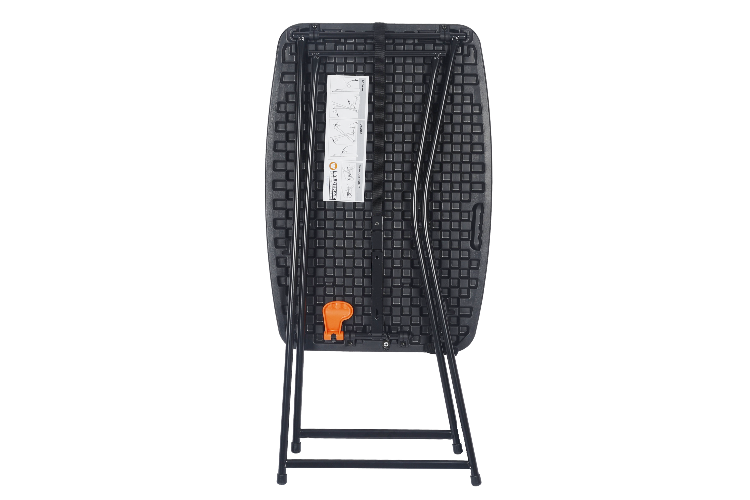 Wildtrak™ Utility Table, Compact, Lightweight, Blow Mould Resin, Adjustable Height, Folds Flat, Waterproof, Great for Camping Outdoors, 66x46x71cm