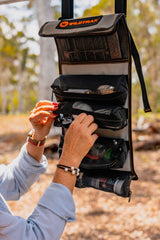 Hangable Camping Storage Organiser Utility Roll for Toiletries, Kitchen Utensils, Tools & More - 400GSM Ripstop Canvas (60x24cm)